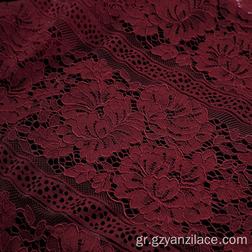 Κόκκινο Floral Cotton Chantilly Lace